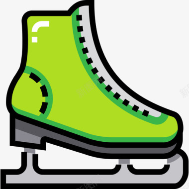 彩虹色溜冰鞋线条色图标图标