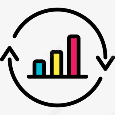 条形比例图条形图社会营销2线性颜色图标图标