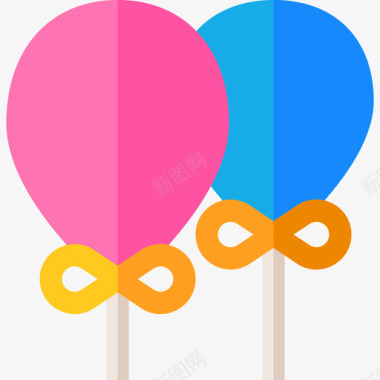 气球气球夏季派对7扁平图标图标