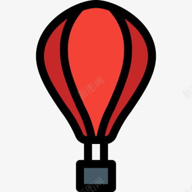 热气球工具和用具线颜色图标图标