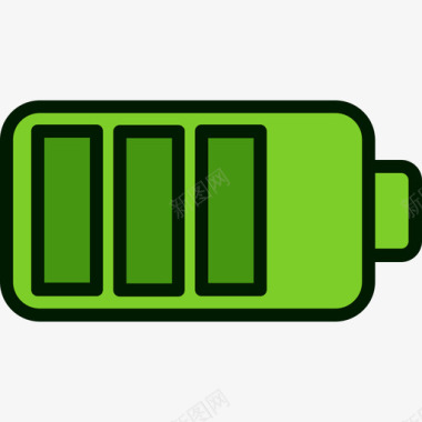 信息标志电池绿色能源4线性颜色图标图标