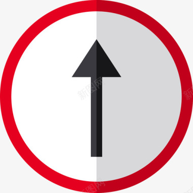 直行交通标志4平坦图标图标