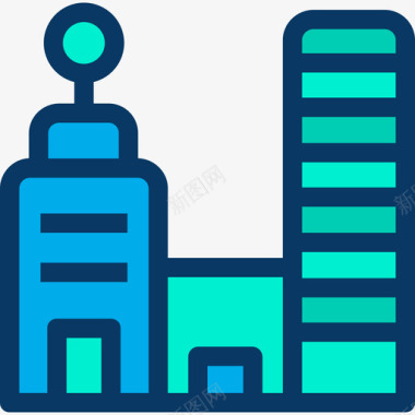 建筑物图片建筑物43号建筑物线性颜色图标图标