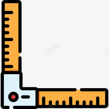 元件矢量素材直尺木工工具和元件3线颜色图标图标
