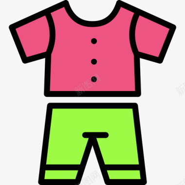 衣服标识符衣服婴儿55线性颜色图标图标