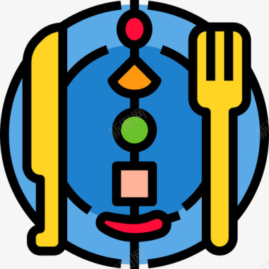 食物聚会和庆典6线性颜色图标图标