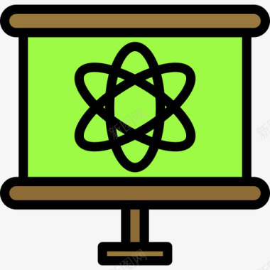 原子PNG原子科学34线性颜色图标图标