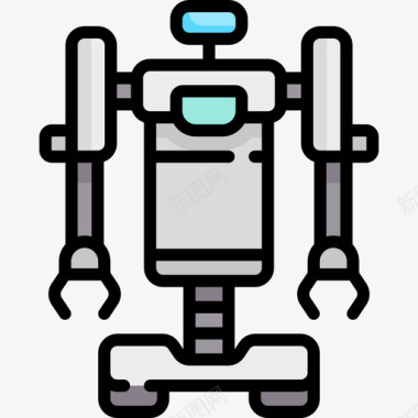 未来规划机器人未来技术13线颜色图标图标