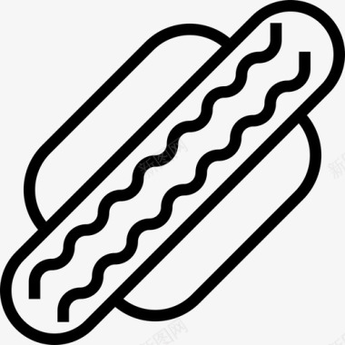 热狗马戏团和游乐园3线性图标图标