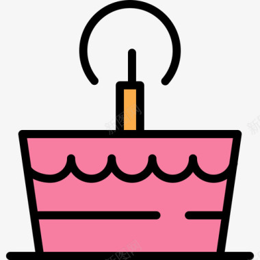生日蛋糕55岁宝宝线性颜色图标图标
