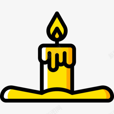 蜡烛spa瑜伽黄色图标图标