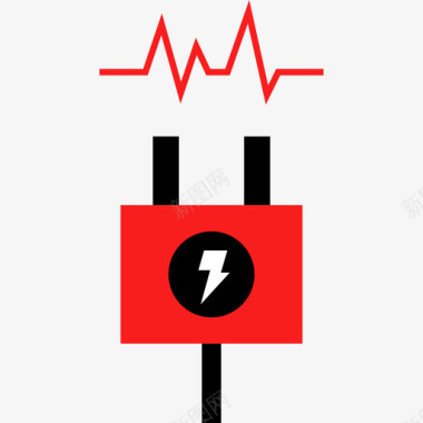 插头能源环境4扁平图标图标