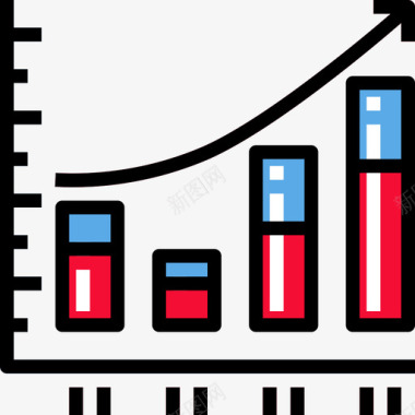 金融显示器条形图商业和金融55线性颜色图标图标