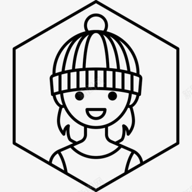 女孩化身帽子图标图标