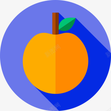 橙色花朵橙色水果蔬菜2扁平图标图标