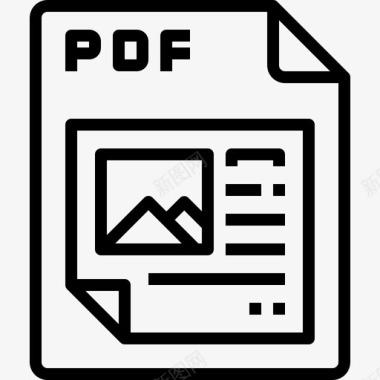 pdf文件下载Pdf文件类型和格式线性图标图标