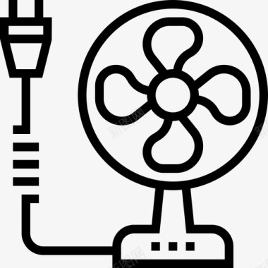 风扇矢量风扇工艺装置3线性图标图标