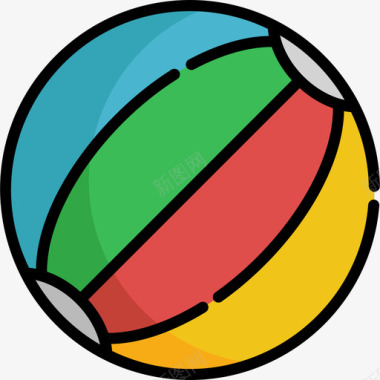 氢气球球玩具球沙滩球玩具17线性颜色图标图标