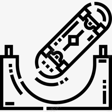 自由滑板业余爱好自由时间8直线型图标图标