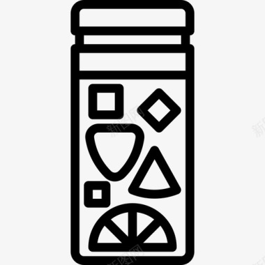 泡沫水水饮料6线性图标图标