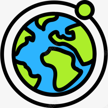 地球卫星地球地球3线性颜色图标图标