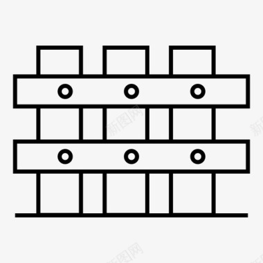 围墙大门建筑围墙住宅图标图标