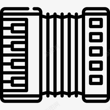音乐节封面手风琴音乐节24线性图标图标
