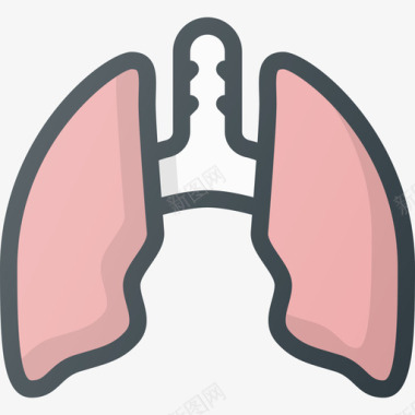 医疗保健海报肺医疗保健4线性颜色图标图标
