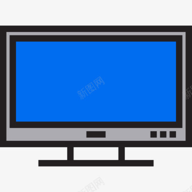彩色颜料电视设备6线性彩色图标图标