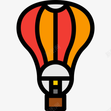 热气球18夏线性颜色图标图标