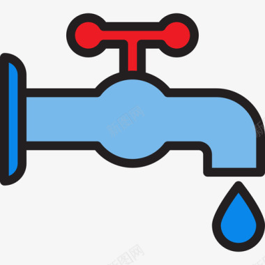 水太极水龙头水管工工具3线颜色图标图标