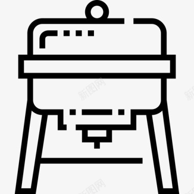 禾丰烤肉PNG矢量图烤肉架烤肉架25线性图标图标