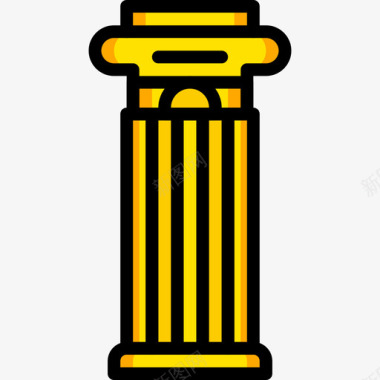 立柱建筑6黄色图标图标