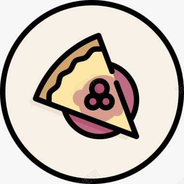 芝士蛋糕纯素食品2道原色图标图标