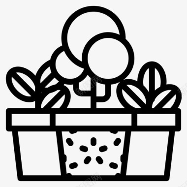植物盆栽装饰植物图标图标
