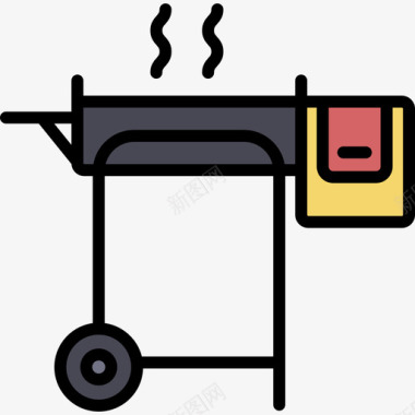 烤肉DM烤架烤肉16线性颜色图标图标