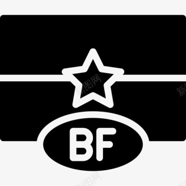 布基纳法索国旗13填充图标图标