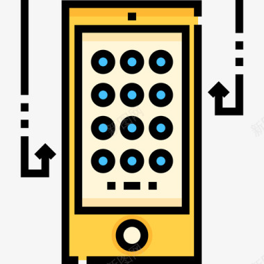 天翼手机标识智能手机互联网安全31线性颜色图标图标