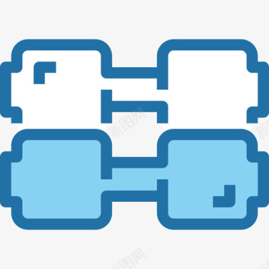 健康哑铃健身和健康2蓝色图标图标