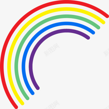 彩虹色块彩虹天气110线性颜色图标图标