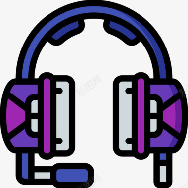 耳机pc组件5线性颜色图标图标