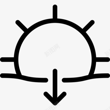 日落日落62号天气直线型图标图标