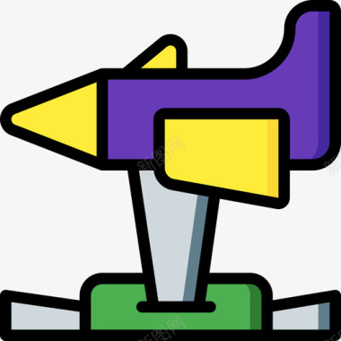 火箭火箭主题公园2线性颜色图标图标
