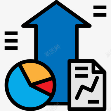 营销图表统计商业图表和图表2线颜色图标图标