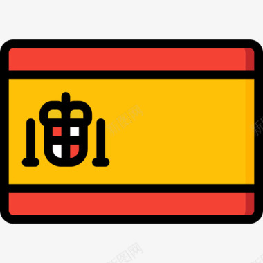 西班牙国旗10线颜色图标图标