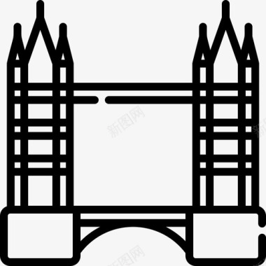 我爱英国图标英国塔桥6号直线图标图标