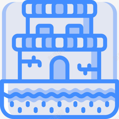 城堡电子游戏8蓝色图标图标