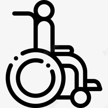残疾人士床上早餐直系图标图标