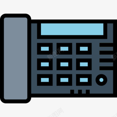 电话手机和电话线颜色图标图标