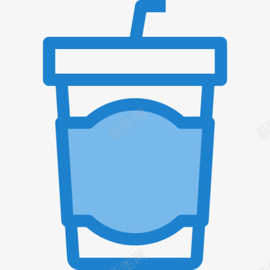 冰咖啡饮料11蓝色图标图标